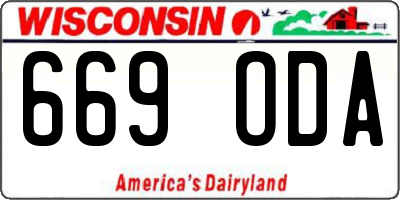 WI license plate 669ODA