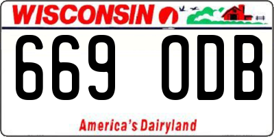 WI license plate 669ODB