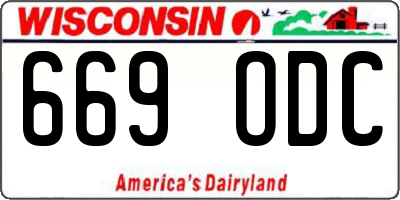 WI license plate 669ODC