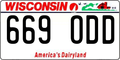 WI license plate 669ODD