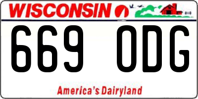 WI license plate 669ODG