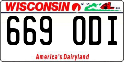 WI license plate 669ODI