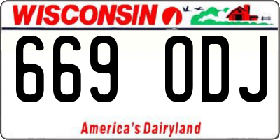 WI license plate 669ODJ