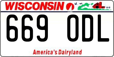 WI license plate 669ODL