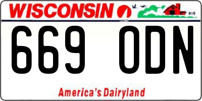 WI license plate 669ODN