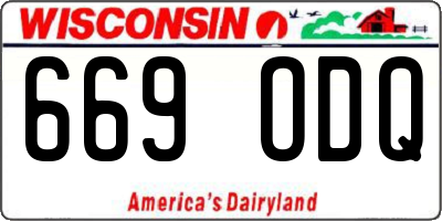 WI license plate 669ODQ