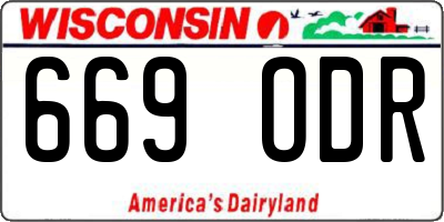 WI license plate 669ODR