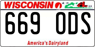 WI license plate 669ODS