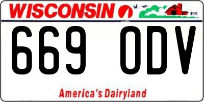 WI license plate 669ODV