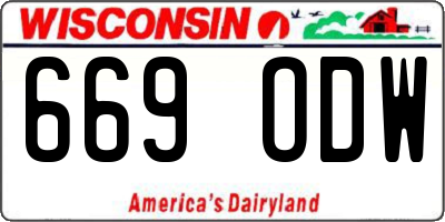 WI license plate 669ODW
