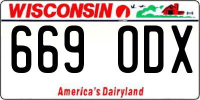 WI license plate 669ODX