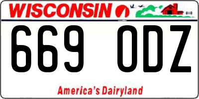 WI license plate 669ODZ