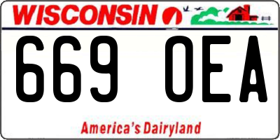 WI license plate 669OEA