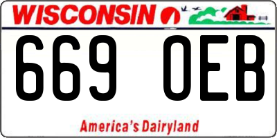WI license plate 669OEB