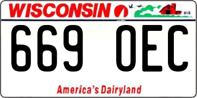 WI license plate 669OEC