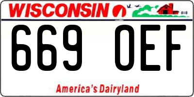 WI license plate 669OEF