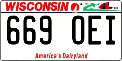 WI license plate 669OEI
