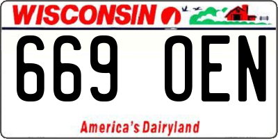 WI license plate 669OEN