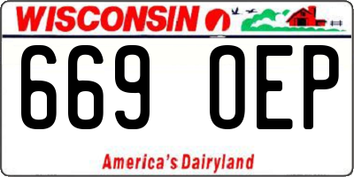 WI license plate 669OEP