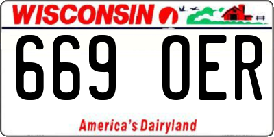 WI license plate 669OER