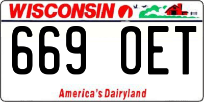 WI license plate 669OET