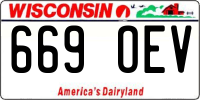 WI license plate 669OEV