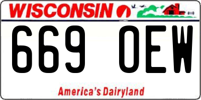 WI license plate 669OEW