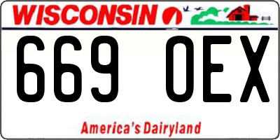 WI license plate 669OEX