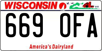 WI license plate 669OFA