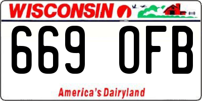 WI license plate 669OFB