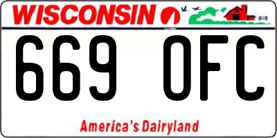 WI license plate 669OFC