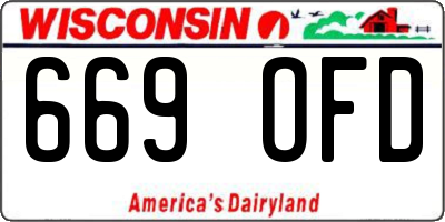 WI license plate 669OFD