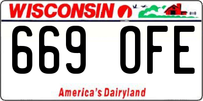 WI license plate 669OFE