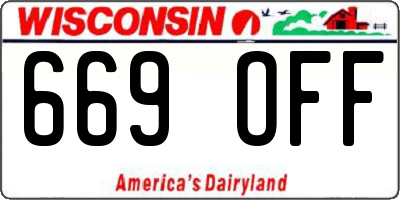 WI license plate 669OFF