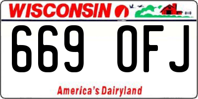 WI license plate 669OFJ