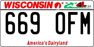 WI license plate 669OFM
