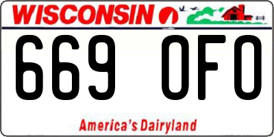 WI license plate 669OFO