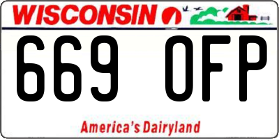 WI license plate 669OFP