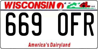 WI license plate 669OFR