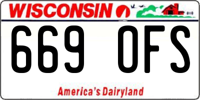 WI license plate 669OFS