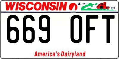 WI license plate 669OFT