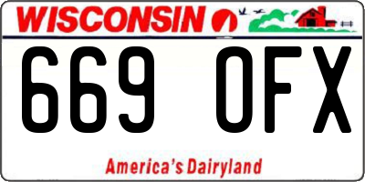 WI license plate 669OFX