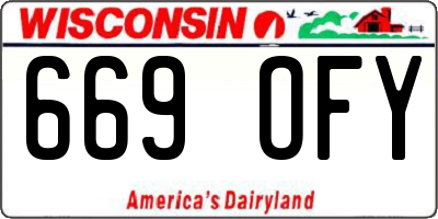 WI license plate 669OFY