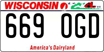 WI license plate 669OGD