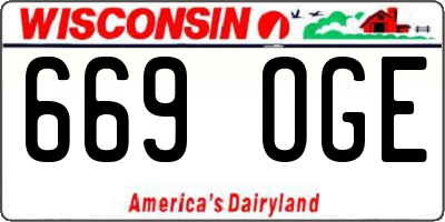 WI license plate 669OGE