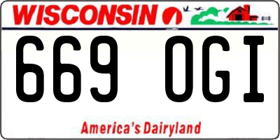 WI license plate 669OGI
