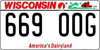 WI license plate 669OOG
