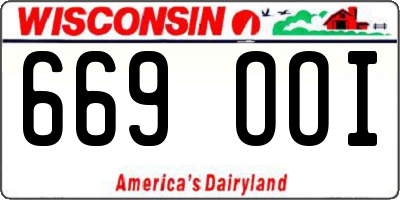 WI license plate 669OOI