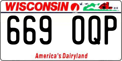 WI license plate 669OQP