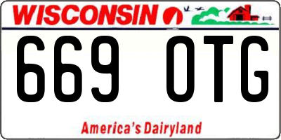 WI license plate 669OTG